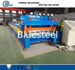 828 Type Glazed Steel Step Roof Tile Roll Forming Machine With Mitsubishi PLC Control
