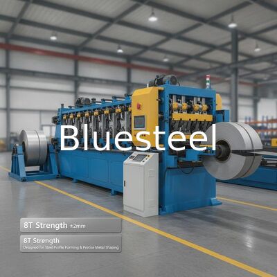 Máquina de moldagem de rolos ondulados com precisão de corte de ± 2 mm, resistência de 8T e sistema de controlo PLC para moldagem de metal precisa